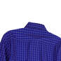 NWT Mens Blue White Window Pane Check Spread Collar Button-Up Shirt Size M image number 4