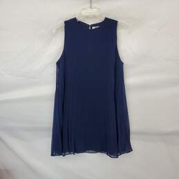 BB Dakota Navy Blue Pleated Lined Sleeveless Dress WM Size XS