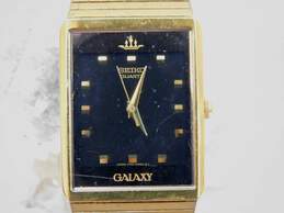 VNTG Men's Seiko Galaxy V701-SK2A Black & Gold Tone Analog Quartz Watch alternative image