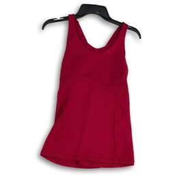 Lululemon Womens Red Round Neck Sleeveless Pullover Activewear Tank Top Size 8