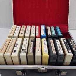 Lot of Assorted 8-Track Cassettes with Carrying Case alternative image