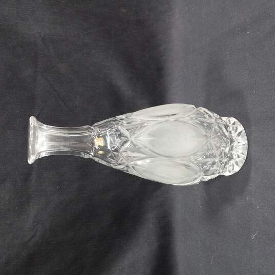 Princess House Frosted and Clear Lead Crystal Vase/Decanter, 11" Tall image number 1