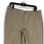 NWT Womens Tan Striped Flat Front Stretch Wide Leg Ankle Pants Size 12 image number 3