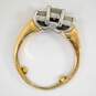 14K Yellow Gold Platinum Top 0.88 CTTW Princess Cut Diamond 3 Stone Engagement Ring 4.8g image number 9