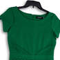 NWT Womens Green Short Sleeve Back Zip Knee Length Sheath Dress Size 4 image number 3