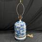 Vintage Asian Blue and White Imperial Dragon Motif Vase Table Lamp image number 1