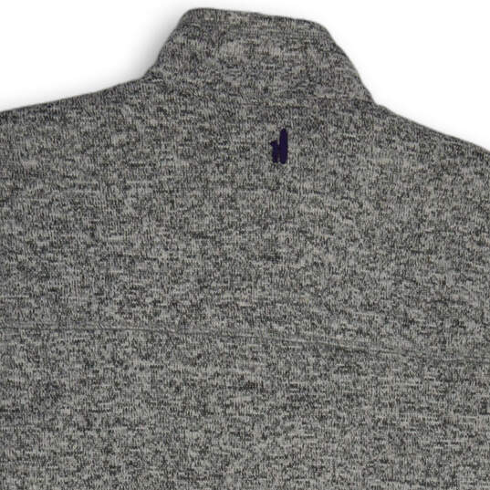 Mens Gray Heather Mock Neck Sleeveless Full-Zip Fleece Vest Size Medium image number 4