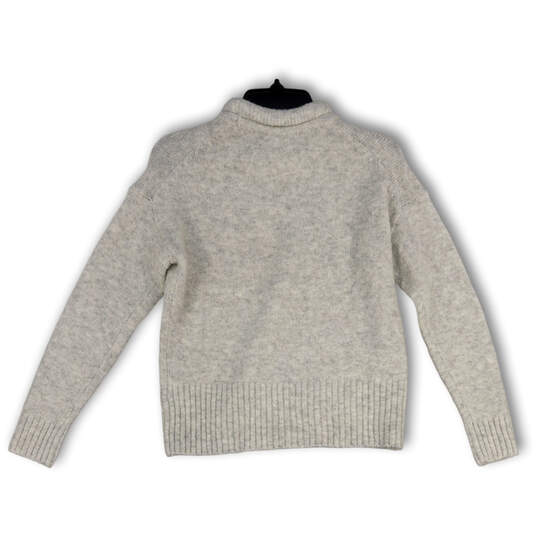 NWT Womens Gray Wool Heather Long Sleeve Crew Neck Pullover Sweater Size XS image number 2