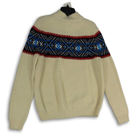 NWT Mens Multicolor Fair Isle Mock Neck Long Sleeve Pullover Sweater Size L image number 2