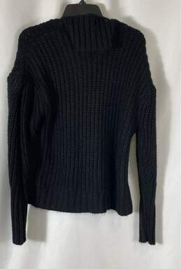 NWT Cinq A Sept Womens Black Knitted Long Sleeve V-Neck Pullover Sweater Size S alternative image