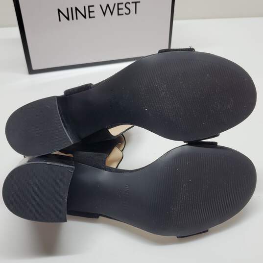 Nine West Women's Suede  Black Garden Bay Block Heel Sandals Sz 8.5M image number 6