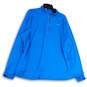 Mens Blue Long Sleeve Mock Neck 3/4 Zip Pullover Activewear Jacket Size 2X image number 1