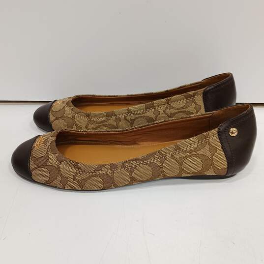 Coach Women's Brown Canvas Flats Size 8.5 image number 1
