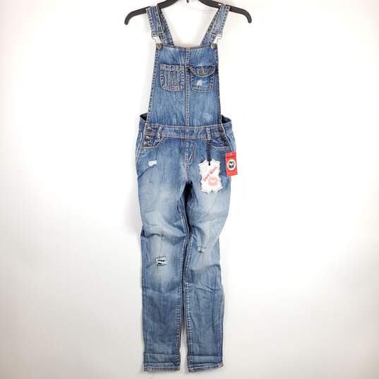 Hot Kiss Women Blue Washed Denim Overall Sz 5 NWT image number 1