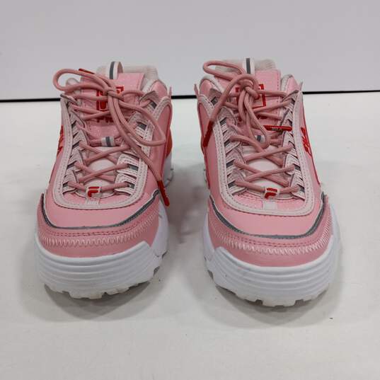 Fila Disruptors Women's Pink Leather Sneakers Size 7 image number 4