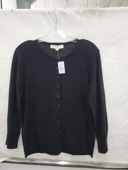 Loft Women Black Button Up Sweater Size-M New