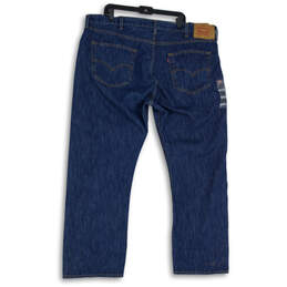 Mens Blue Denim Dark Wash Pockets Straight Leg Jeans Size 44W 30L alternative image