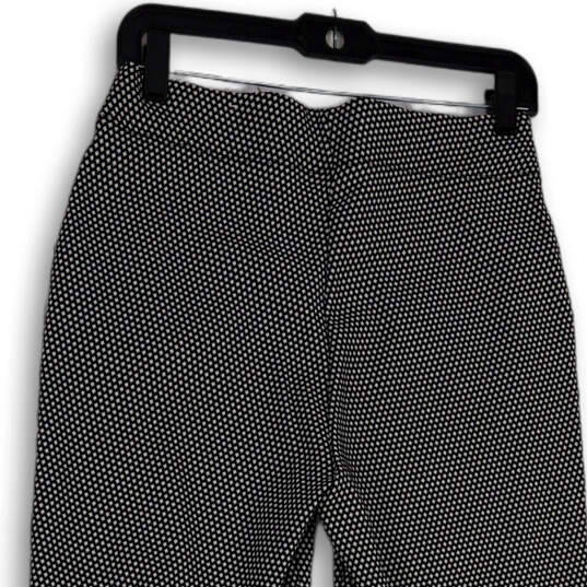 Womens Black White Print Elastic Waist Slash Pockets Pull-On Jegging Pants image number 4