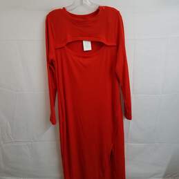 Women's orange red ribbed knit cutout maxi dress 18/20 plus