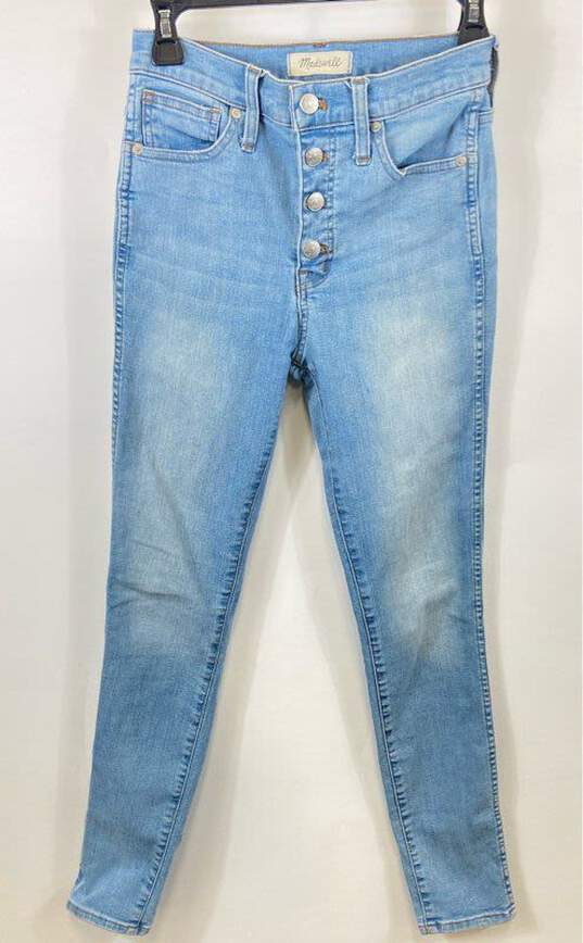 Madewell Women Blue High Rise Skinny Jeans Sz 26 image number 1