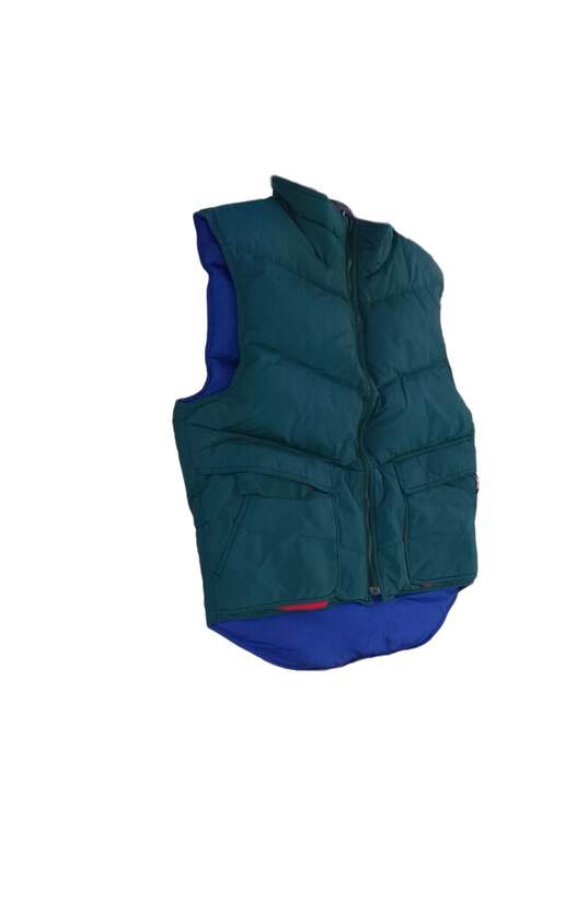 Mens Green Reversible Sleeveless Full Zip Puffer Vest Jacket Size Large image number 3