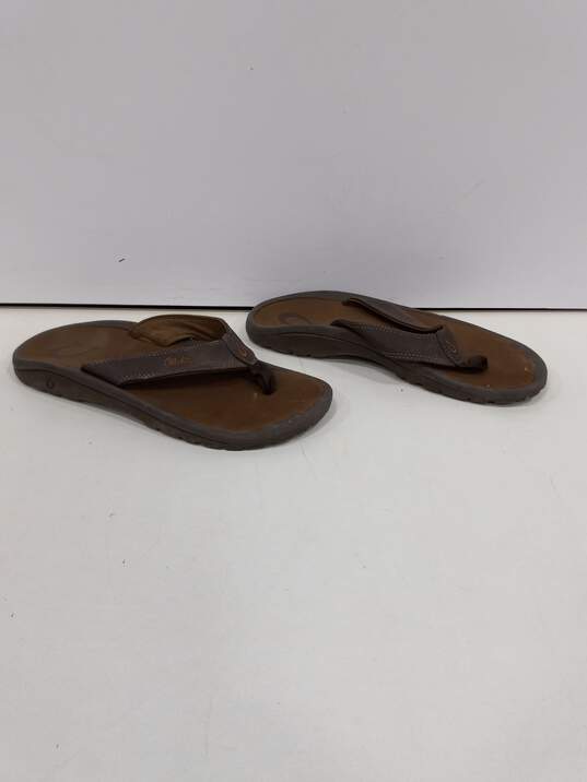 OluKai Brown Slip-On Sandles Size 10 image number 2