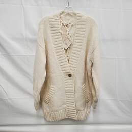 NWT Faherty WM's Frost Stella Baby Alpaca Ivory Winter Cardigan Size M