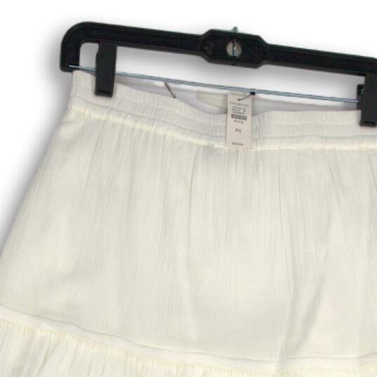 NWT Talbots Womens White Elastic Waist Pull-On Tiered A-Line Skirt Size Small image number 4