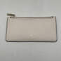 Womens Beige Leather Rectangular Shaped Zipper Bifold Coin Wallet Purse image number 1