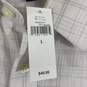 Men's White Check Banana Republic Roll-Tab Sleeve Linen Button-Up, Sz. L image number 3