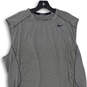 Mens Charcoal Gray Dri-Fit Sleeveless Crew Neck Combat Tank Top Size XXL image number 3