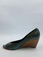 Pierre Hardy Turquoise Snakeskin Wedge Pumps W 8.5 COA image number 2