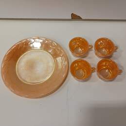 Bundle of Orange Fire King Cups & Plate alternative image