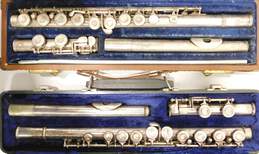 VNTG Gemeinhardt M2 and F. E. Olds and Son Ambassador Flutes w/ Cases (Set of 2)