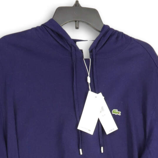 NWT Womens Blue Long Sleeve Kangaroo Pocket Pullover Hoodie Size XL image number 3