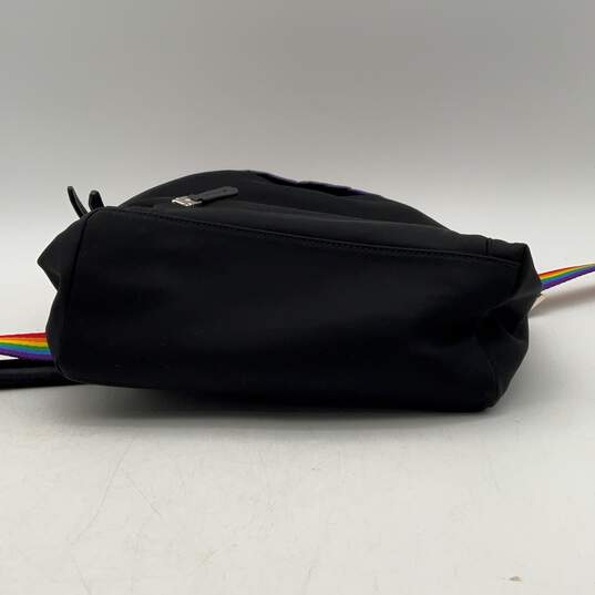 Kate Spade Womens Black Rainbow Adjustable Shoulder Strap Zipper Pocket Backpack image number 4