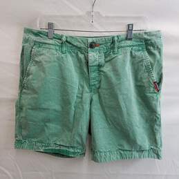 Superdry International Men's Green Cotton Shorts Size 34W