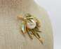 VNTG Mid Century Gold Tone Nephrite, Faux Pearl & Enamel Jewelry image number 3