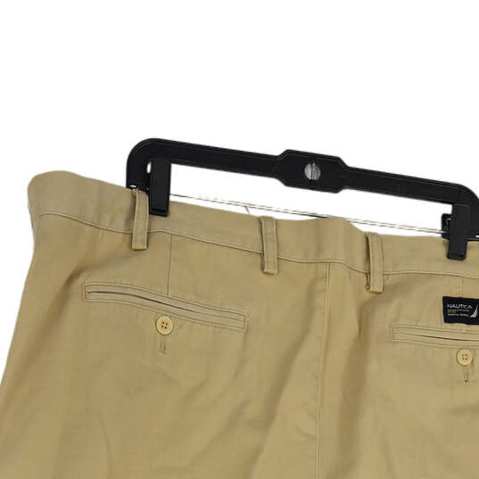NWT Mens Beige Flat Front Pleated Pockets Regular Fit Chino Shorts Size 44 image number 4