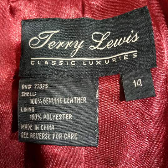 Women's Jerry Lewis Red Leather Pants Size 14 image number 3