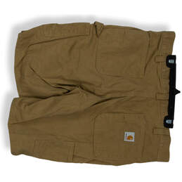 Mens Brown Flat Front Regular-Fit Pockets Work Cargo Shorts Size 36 alternative image