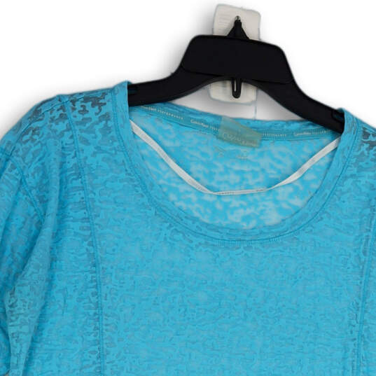 Womens Blue Burnout Long Sleeve Performance Pullover T-Shirt Size Large image number 3