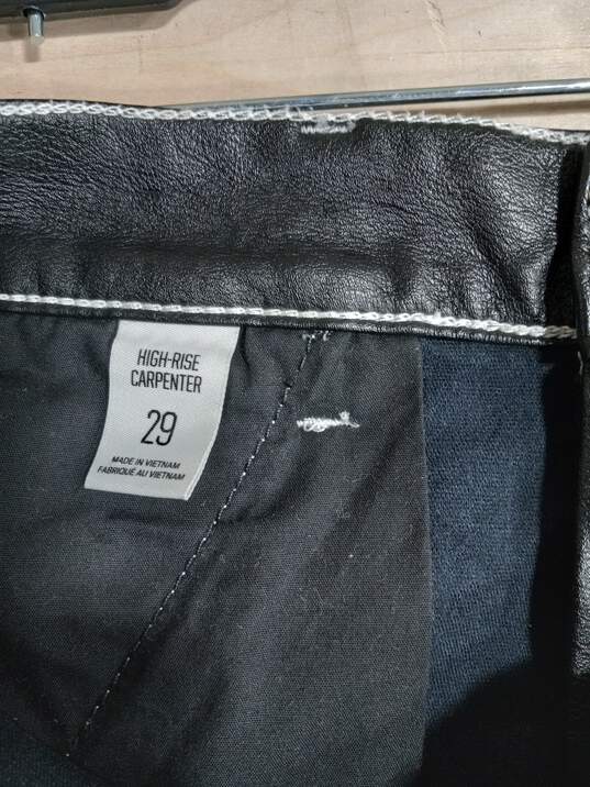 Mens Black Leather BDG Carpenter Pants Size 29 image number 3