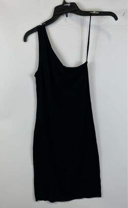 NWT Alice + Olivia Womens Black One Shoulder Sleeveless Short Mini Dress Size XS