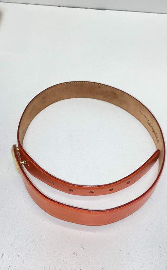 Donna Karan Orange Leather Belt Size M image number 11