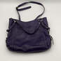 Womens Purple Leather Inner Pockets Adjustable Strap Satchel Bag image number 2