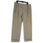NWT Mens Brown Stretch No Iron Pleated Classic Fit Khaki Pants Size 40X32 image number 1