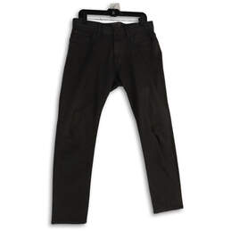 Mens Gray Denim Dark Wash 5 Pocket Design Straight Leg Jeans Size 31x32