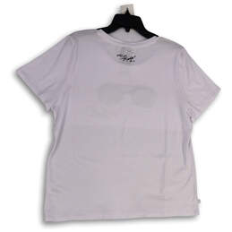 NWT Womens White Round Neck Short Sleeve Pullover T-Shirt Size X-Large alternative image