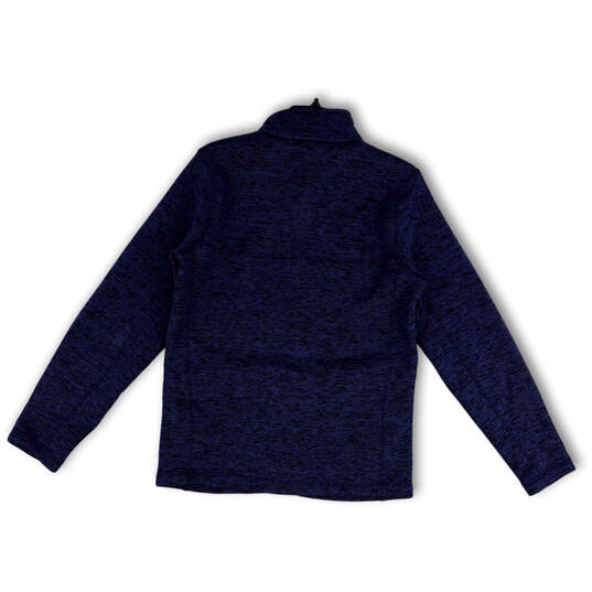Mens Blue Mock Neck Long Sleeve Pockets Stretch Full-Zip Jacket Size Small image number 2